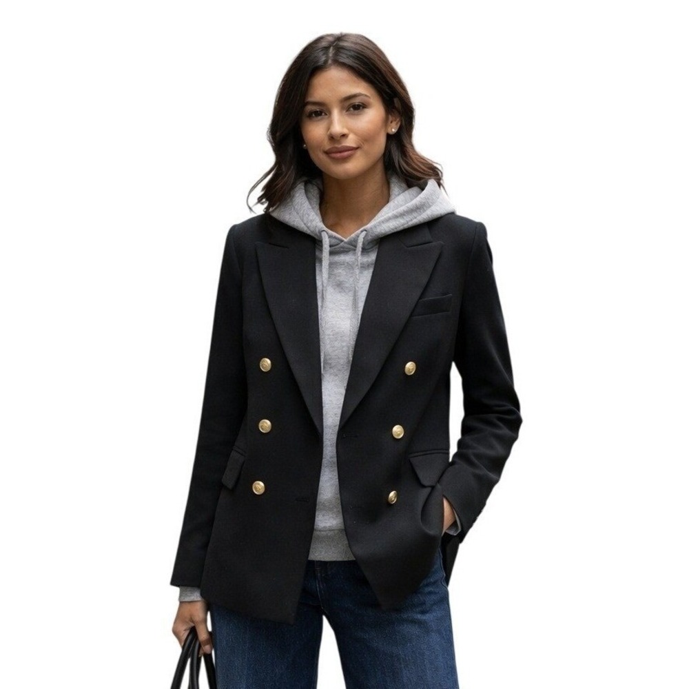 Girdear Double Breasted‎ Black Blazer Size 2